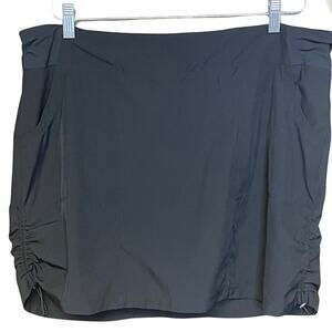 Kyodan skort black athletic ruched sporty casual comfortable adjustable size XL